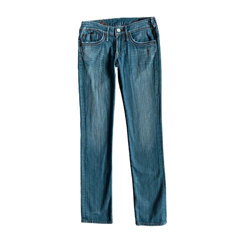 Womens Low Rise Jeans Size 29 Embroidered‎ Pockets Y2K Indie Sleaze Streetwear
